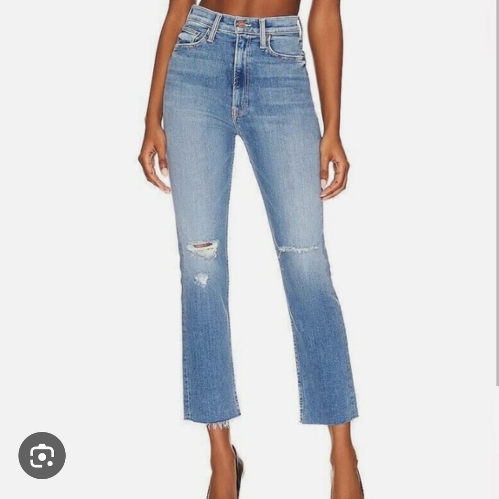 Mother The High Waisted Rider Ankle Fray Jean
